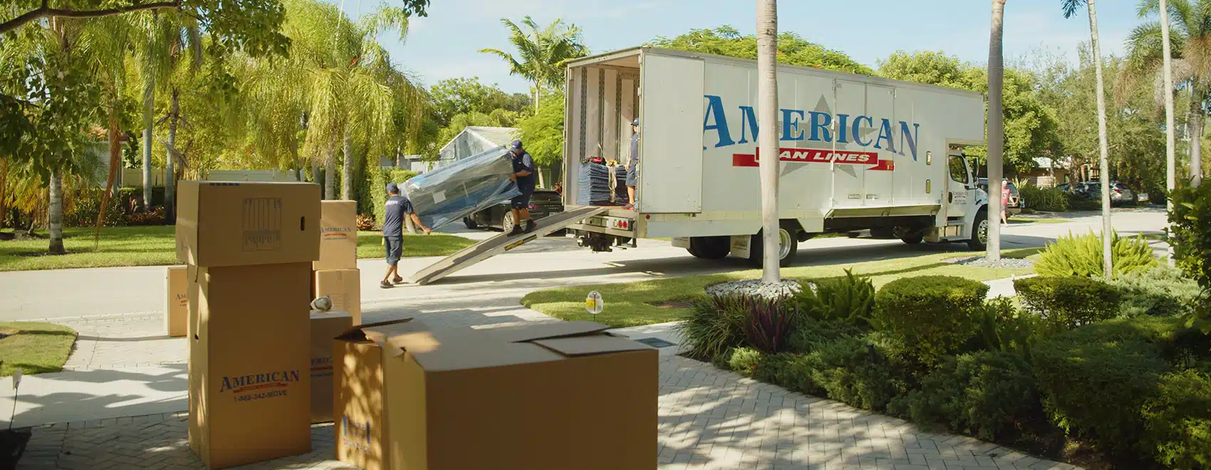 American Van Line movers moving a home to another state